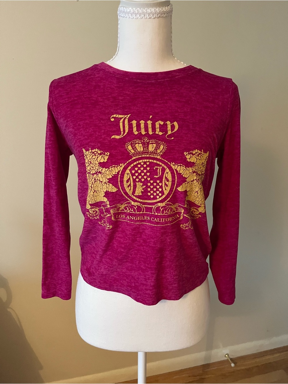 Juicy Couture Fuchsia Top with Gold Emblem